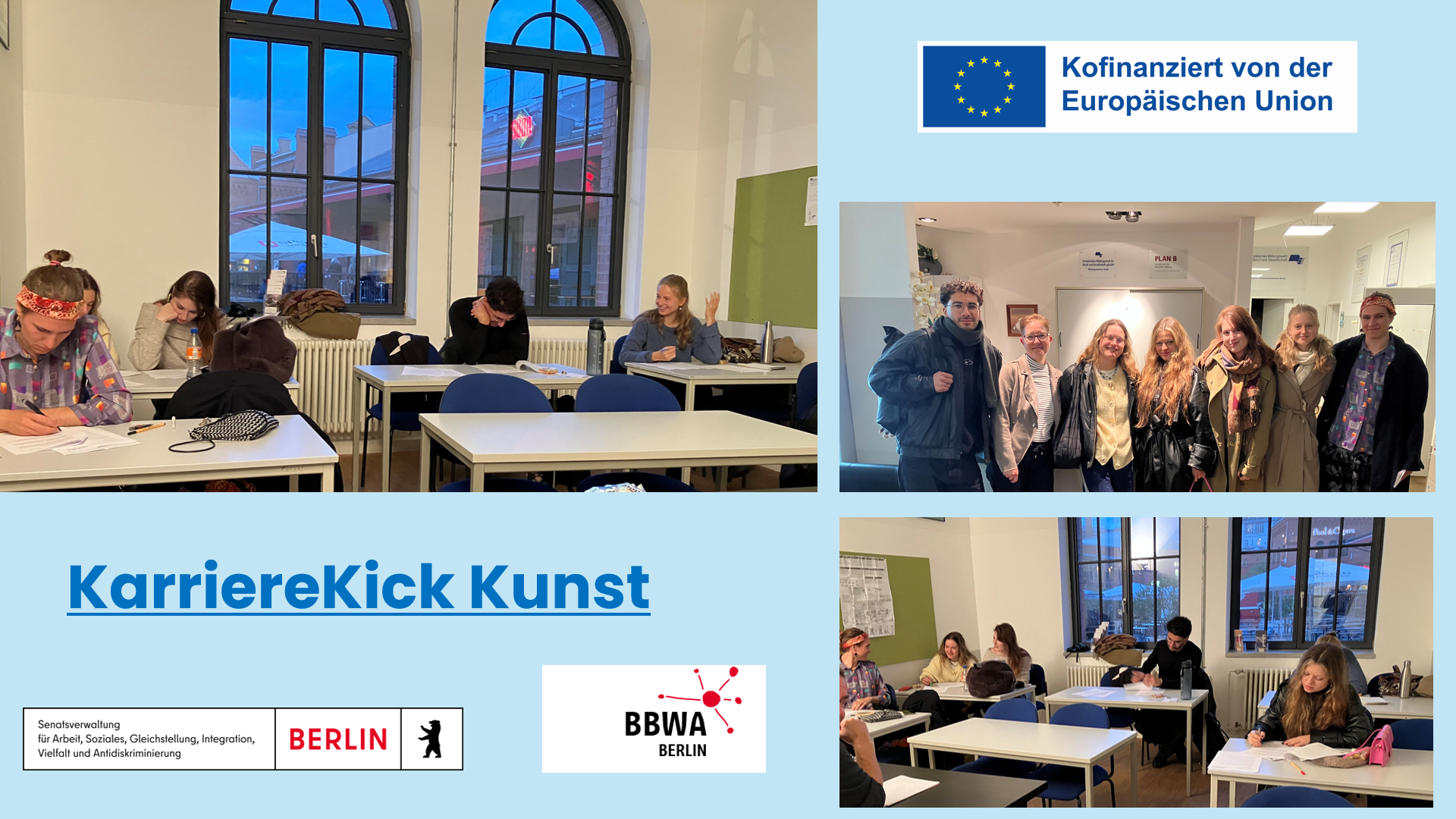 Bilder vom Kickoff des Projektes KarriereKick Kunst