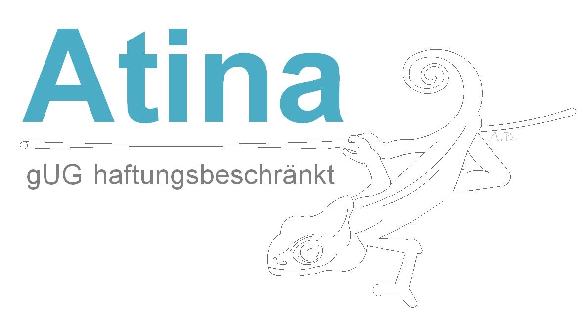Chamäleon mit Schriftzug Atina